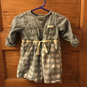 Calvin Klein chambray denim baby dress 18 month